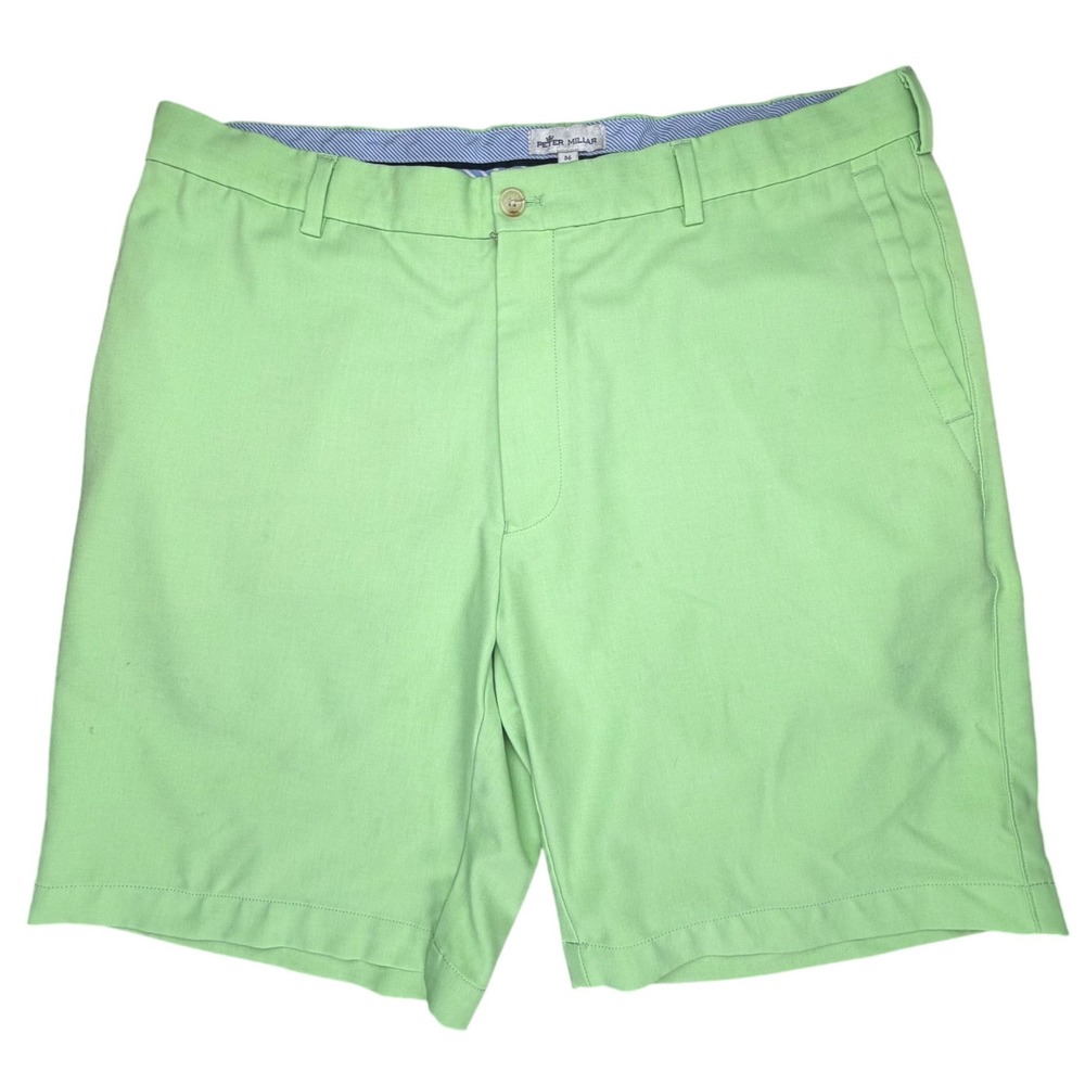 Peter Millar Mens Performance Golf Shorts Green Size 36